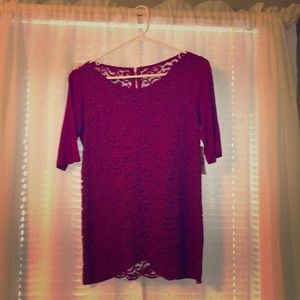 Cranberry/burgundy half sleeve shirt